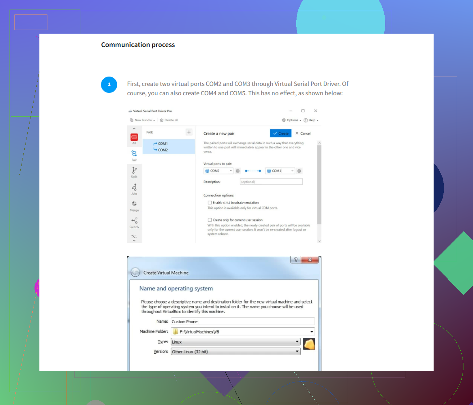 Can someone explain how to use Null Modem Emulator?